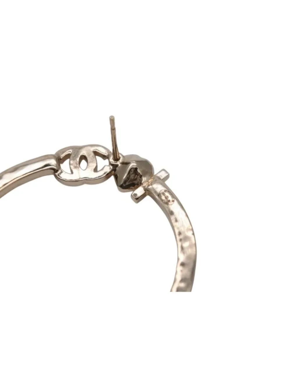 Chanel I Love Coco Heart Stone Earrings Metal Rhinestone Gold